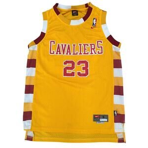 Nike LeBron James Cleveland Cavaliers Jersey #23 Yellow Youth Large L 14-16 Cavs